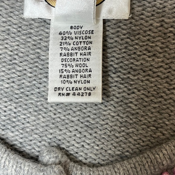 Talbots Embroidered Floral Cotton Angora‎ Blend Cardigan Sweater Medium Artsy - Picture 6 of 10